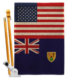 Turks & Caicos Island US Friendship - Nationality Flags of the World Vertical Impressions Decorative Flags HG140673 Made In USA