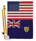 Turks & Caicos Island US Friendship - Nationality Flags of the World Vertical Impressions Decorative Flags HG140673 Made In USA