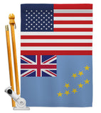 Tuvalu US Friendship - Nationality Flags of the World Vertical Impressions Decorative Flags HG140674 Made In USA