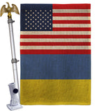 Ukraine US Friendship - Nationality Flags of the World Vertical Impressions Decorative Flags HG140676 Made In USA