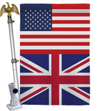 United Kingdom US Friendship - Nationality Flags of the World Vertical Impressions Decorative Flags HG140678 Made In USA