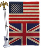 United Kingdom US Friendship - Nationality Flags of the World Vertical Impressions Decorative Flags HG140678 Made In USA