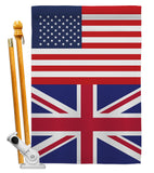 United Kingdom US Friendship - Nationality Flags of the World Vertical Impressions Decorative Flags HG140678 Made In USA