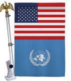 United Nations US Friendship - Nationality Flags of the World Vertical Impressions Decorative Flags HG140679 Made In USA