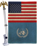 United Nations US Friendship - Nationality Flags of the World Vertical Impressions Decorative Flags HG140679 Made In USA