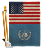 United Nations US Friendship - Nationality Flags of the World Vertical Impressions Decorative Flags HG140679 Made In USA