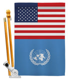 United Nations US Friendship - Nationality Flags of the World Vertical Impressions Decorative Flags HG140679 Made In USA