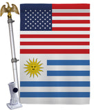 Uruguay US Friendship - Nationality Flags of the World Vertical Impressions Decorative Flags HG140680 Made In USA