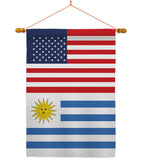 Uruguay US Friendship - Nationality Flags of the World Vertical Impressions Decorative Flags HG140680 Made In USA