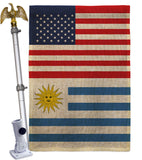 Uruguay US Friendship - Nationality Flags of the World Vertical Impressions Decorative Flags HG140680 Made In USA