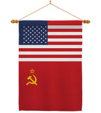 USSR US Friendship - Nationality Flags of the World Vertical Impressions Decorative Flags HG140681 Made In USA