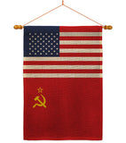 USSR US Friendship - Nationality Flags of the World Vertical Impressions Decorative Flags HG140681 Made In USA