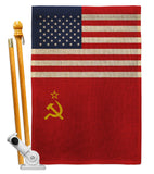 USSR US Friendship - Nationality Flags of the World Vertical Impressions Decorative Flags HG140681 Made In USA