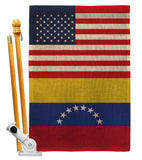 Venezuela US Friendship - Nationality Flags of the World Vertical Impressions Decorative Flags HG140686 Made In USA