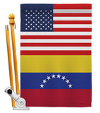 Venezuela US Friendship - Nationality Flags of the World Vertical Impressions Decorative Flags HG140686 Made In USA