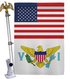 Virgin Islands US Friendship - Nationality Flags of the World Vertical Impressions Decorative Flags HG140690 Made In USA