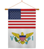 Virgin Islands US Friendship - Nationality Flags of the World Vertical Impressions Decorative Flags HG140690 Made In USA