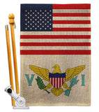 Virgin Islands US Friendship - Nationality Flags of the World Vertical Impressions Decorative Flags HG140690 Made In USA