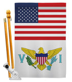 Virgin Islands US Friendship - Nationality Flags of the World Vertical Impressions Decorative Flags HG140690 Made In USA