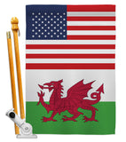 Wales US Friendship - Nationality Flags of the World Vertical Impressions Decorative Flags HG140691 Made In USA