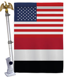 Yemen US Friendship - Nationality Flags of the World Vertical Impressions Decorative Flags HG140692 Made In USA