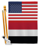 Yemen US Friendship - Nationality Flags of the World Vertical Impressions Decorative Flags HG140692 Made In USA