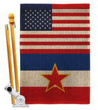 Yugoslavia US Friendship - Nationality Flags of the World Vertical Impressions Decorative Flags HG140693 Made In USA