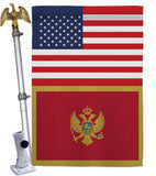 Montenegro US Friendship - Nationality Flags of the World Vertical Impressions Decorative Flags HG140697 Made In USA