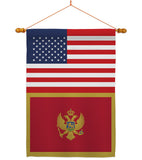 Montenegro US Friendship - Nationality Flags of the World Vertical Impressions Decorative Flags HG140697 Made In USA