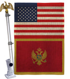 Montenegro US Friendship - Nationality Flags of the World Vertical Impressions Decorative Flags HG140697 Made In USA