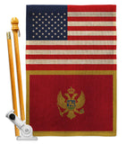 Montenegro US Friendship - Nationality Flags of the World Vertical Impressions Decorative Flags HG140697 Made In USA