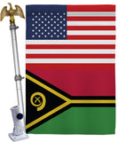 Vanuatu US Friendship - Nationality Flags of the World Vertical Impressions Decorative Flags HG140882 Made In USA