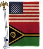 Vanuatu US Friendship - Nationality Flags of the World Vertical Impressions Decorative Flags HG140882 Made In USA