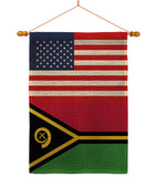Vanuatu US Friendship - Nationality Flags of the World Vertical Impressions Decorative Flags HG140882 Made In USA