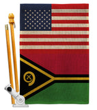 Vanuatu US Friendship - Nationality Flags of the World Vertical Impressions Decorative Flags HG140882 Made In USA