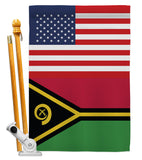 Vanuatu US Friendship - Nationality Flags of the World Vertical Impressions Decorative Flags HG140882 Made In USA