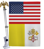 Vatican City US Friendship - Nationality Flags of the World Vertical Impressions Decorative Flags HG140883 Made In USA