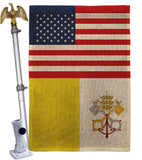 Vatican City US Friendship - Nationality Flags of the World Vertical Impressions Decorative Flags HG140883 Made In USA