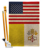 Vatican City US Friendship - Nationality Flags of the World Vertical Impressions Decorative Flags HG140883 Made In USA