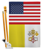 Vatican City US Friendship - Nationality Flags of the World Vertical Impressions Decorative Flags HG140883 Made In USA