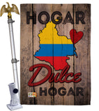 Country Colombia Hogar Dulce Hogar - Nationality Flags of the World Vertical Impressions Decorative Flags HG191164 Made In USA