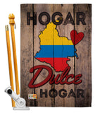 Country Colombia Hogar Dulce Hogar - Nationality Flags of the World Vertical Impressions Decorative Flags HG191164 Made In USA