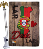 Country Porugal Lar Doce Lar - Nationality Flags of the World Vertical Impressions Decorative Flags HG192028 Made In USA
