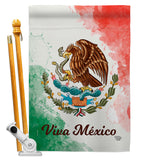 Viva Mexico - Nationality Flags of the World Vertical Impressions Decorative Flags HG192276 Made In USA