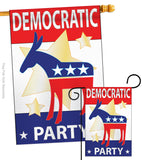 Democratic Party - Nationality Flags of the World Vertical Applique Decorative Flags HG108024