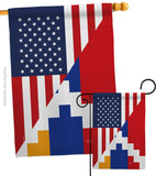 Republic of Artsakh US Friendship - Nationality Flags of the World Vertical Impressions Decorative Flags HG108483 Made In USA