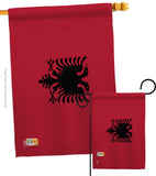 Albania - Nationality Flags of the World Vertical Impressions Decorative Flags HG140003 Made In USA