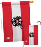 Austria w/Eagle - Nationality Flags of the World Vertical Impressions Decorative Flags HG140016 Made In USA