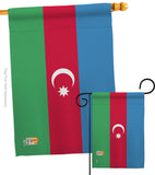 Azerbaijan - Nationality Flags of the World Vertical Impressions Decorative Flags HG140018 Made In USA