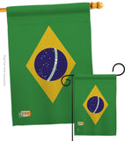 Brazil - Nationality Flags of the World Vertical Impressions Decorative Flags HG140037 Made In USA